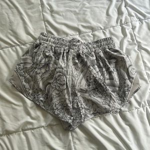 LuluLemon Black and Grey Floral Shorts